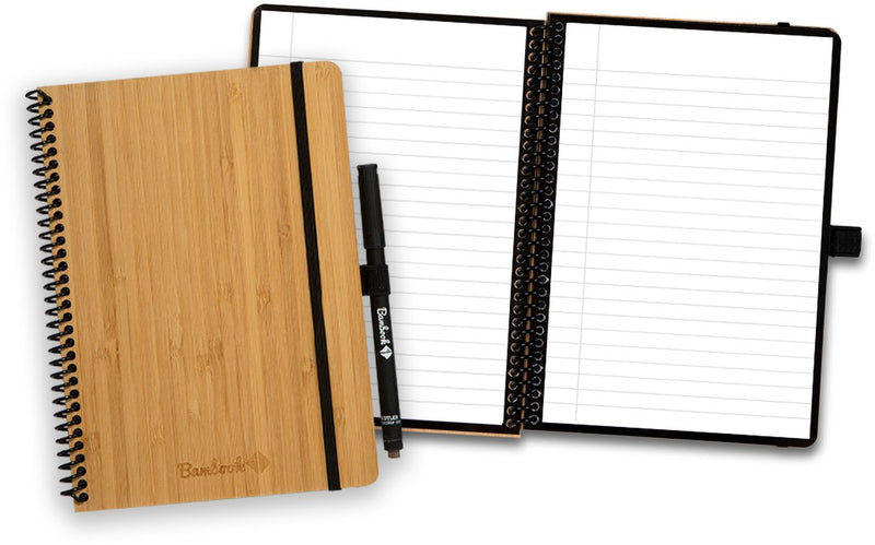 Bambook klassisches löschbares Notizbuch – Hardcover – A5 – linierte Seiten – langlebiges, wiederverwendbares Whiteboard-Notizbuch – mit 1 kostenlosen Marker