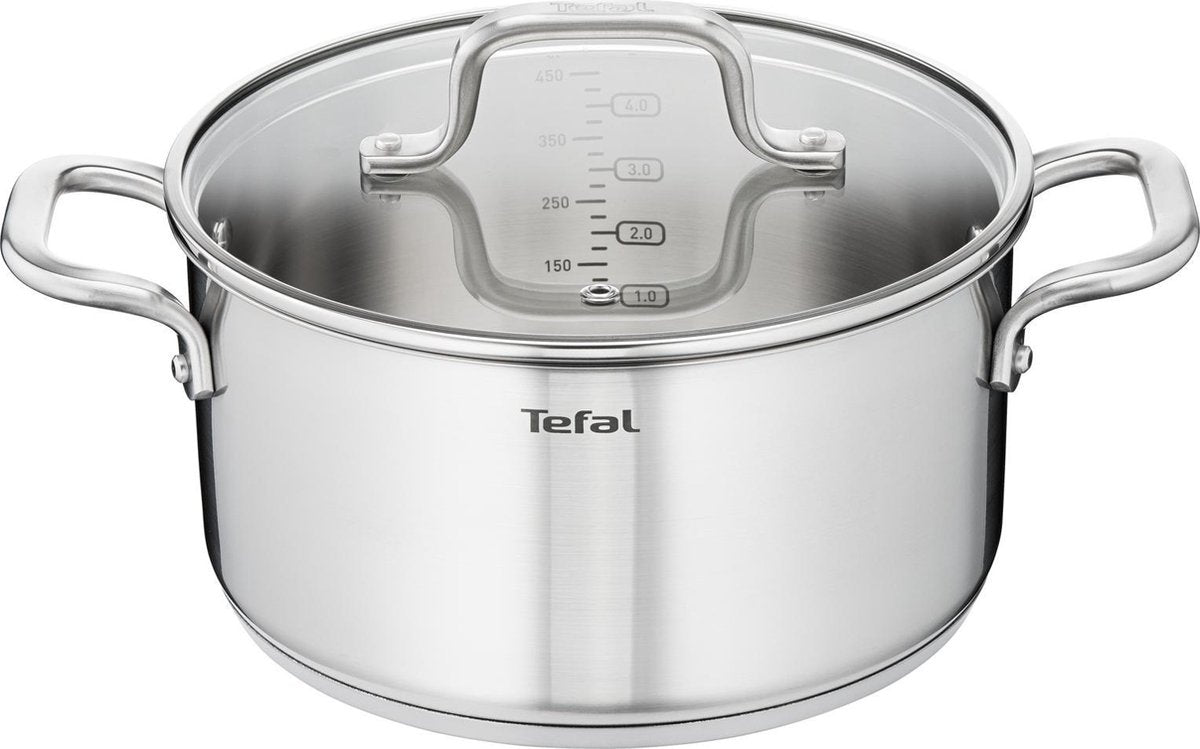 Tefal Cookware Tefal Virtuoso Topf + Glasdeckel 24 cm Silber