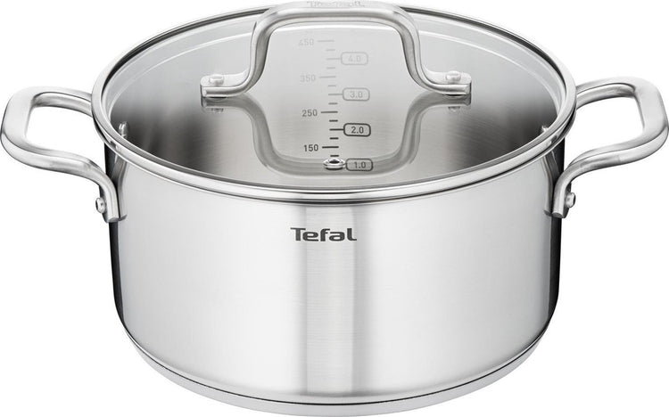 Tefal Cookware Tefal Virtuoso Topf + Glasdeckel 24 cm Silber