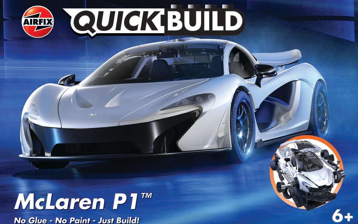 Airfix Modellbausatz – J6028 Quickbuild McLaren P1 – Weiß – Sportwagen aus Kunststoff – Modellbau