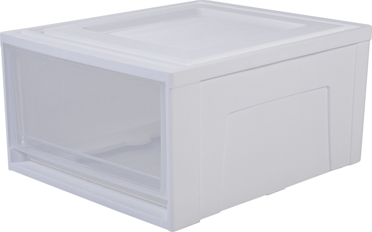 Iris Maxi-Schubladen-Stapelschublade – 30 l – Kunststoff – weiß transparent