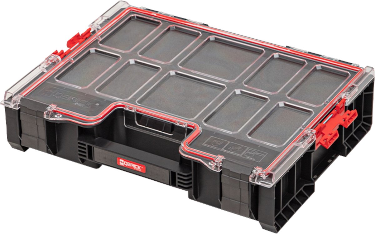 Qbrick Pro-Serie – Organizer – 300 mfi – mehrschichtige Schaumstoffeinlagen – Deckel aus Polycarbonat