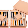 Engelhart Backgammon-Reisespiel mit Reißverschluss – Beige