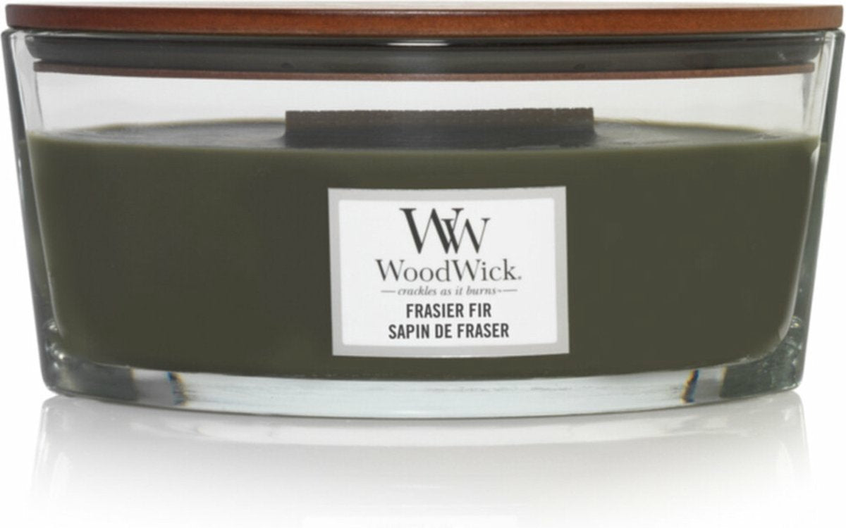Woodwick Heartwick Flame Ellipse Duftkerze – Frasier-Tanne – 50 Brennstunden