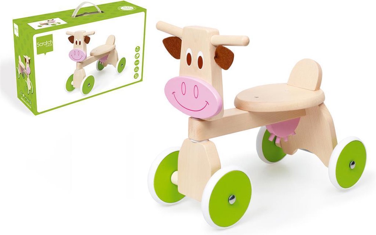 Scratch Walker – 4-Rad-Laufwagen – Cow Marie – 50 x 40 x 25 cm – 1 bis 3 Jahre