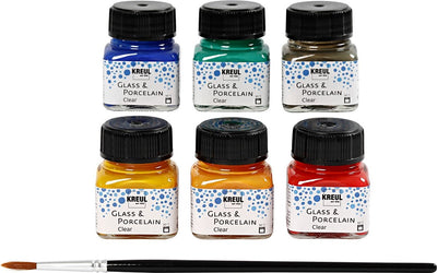 Kreativfirma Glasen Porzellan Farbe klare Farbe, 6st.