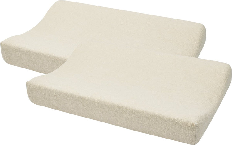 Meyco Baby Uni Wickelauflagenbezug – 2er-Pack – Frottee – weicher Sand – 50 x 70 cm
