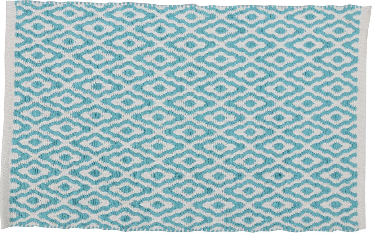 Differnz Brighton Badematte 100 % Baumwolle blau weiß 50 x 80 cm
