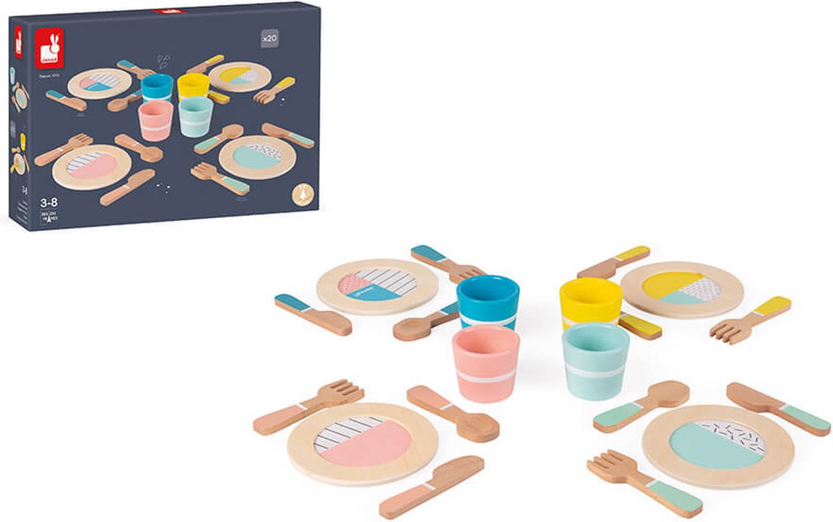 Janod – Holzgeschirr – Puppentee-Set