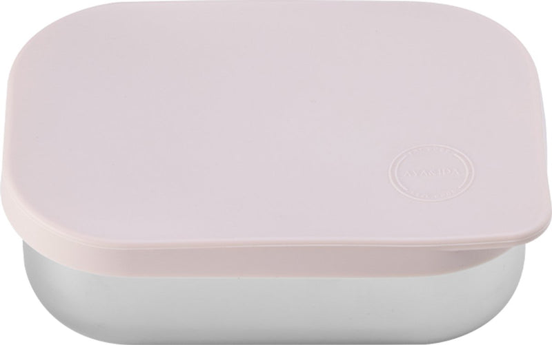 Aya ida aya ida - Lunchbox - Aufbewahrungsbox - Mitnehmen - Brot - Mittagessen - Salat - Edelstahl - Silikondeckel - 900 ml - Zartrosa