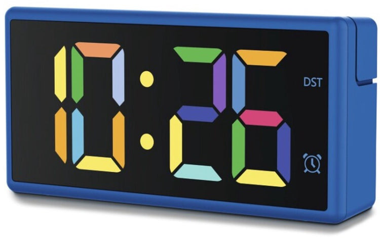 Hama Wecker – Ibiza – mehrfarbiges Display – USB-Ladefunktion – Blau
