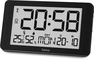 Hama Wanduhr - Kuba - funkgesteuert - Thermo-Hygrometer - Schwarz