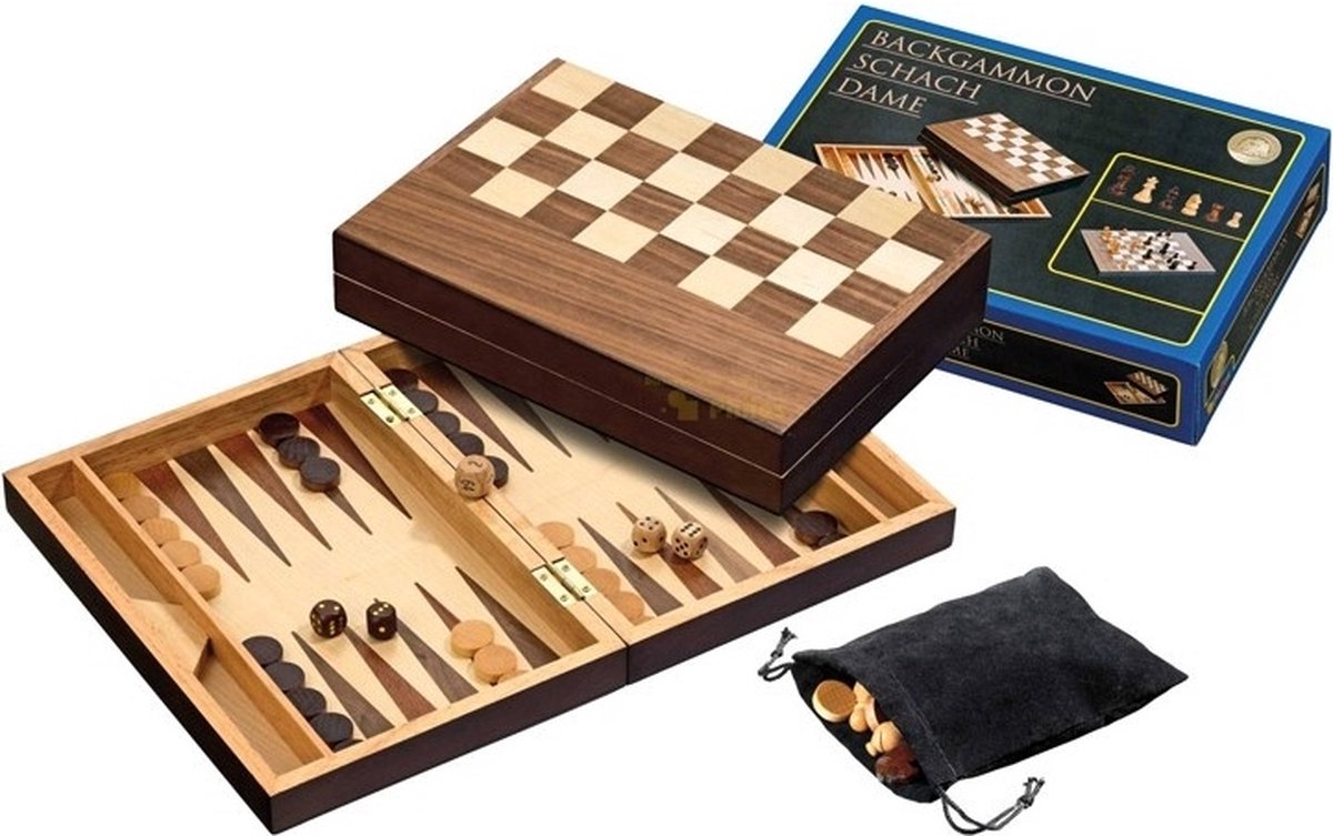 Philos Schachchecker Backgammon Kassettenfeld 30 mm, Königshöhe 48 mm