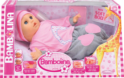 Dimian-Puppe mit beweglichem Mund und Geräusch – Molly Bambolina – 40 cm.