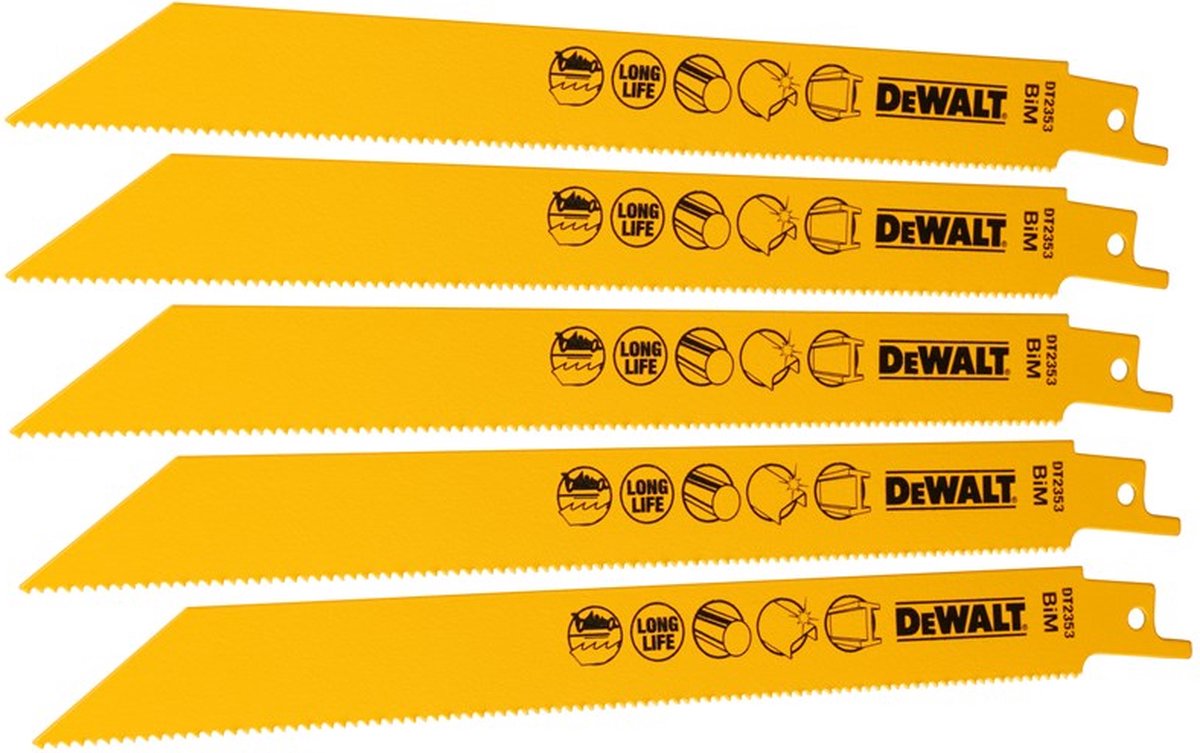 Dewalt Zubehör Säbelsägeblatt Bim 203 x 1,8 mm Eisen- und Nichteisenmetall 3–8 mm – dt2353-qz