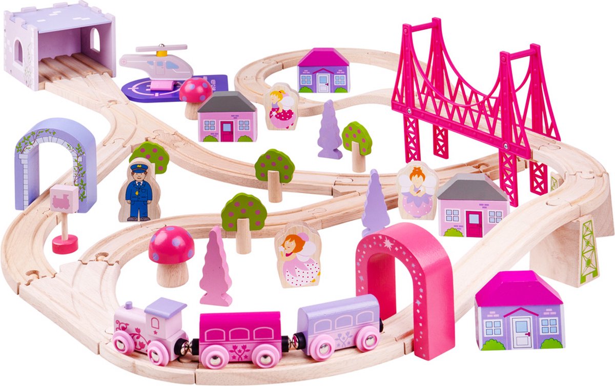 Bigjigs Holzzug Set City Pink