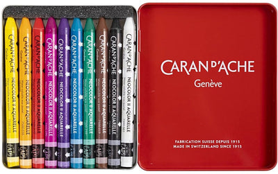 Caran Dache Caran d'Ache Neocolor II, L: 10 cm, Stärke 8,5 mm, verschiedene Farben, 10 Stück 1 Box