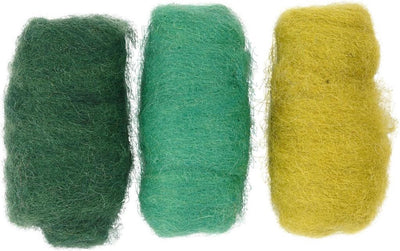 Creativ Company kardierte Wolle, grün-türkisfarbene Harmonie, 3x10 gr 1 Box