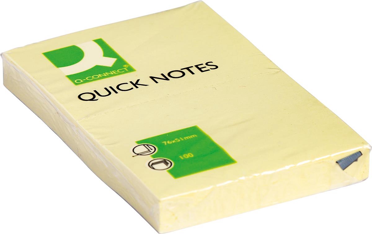 Q-Connect Quick Notes, ft 51 x 76 mm, 100 Blatt, 12er Pack, gelb