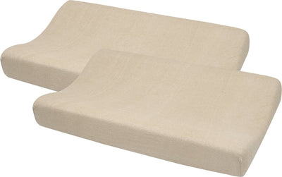 Meyco Baby Uni Wickelauflagenbezug – 2er-Pack – Frottee – Sand – 50 x 70 cm