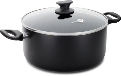 Greenpan Cambridge Kochpfanne 24 cm – 5 l – PFAs-freie Antihaftbeschichtung – Induktionskochpfanne – Keramikpfanne – ofenfest bis 180 °C – Kaltgriffe – Glasdeckel – Schwarz