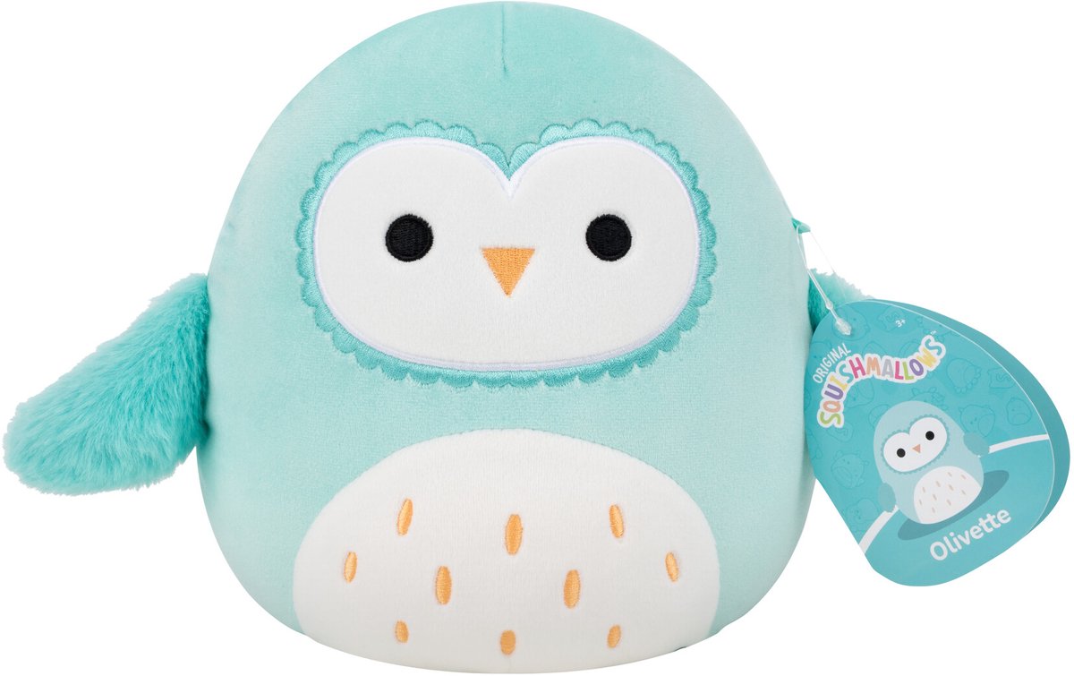Jazwares Squishmallows Kuscheltier Plüsch – Olivette die Schleiereule – 19 cm