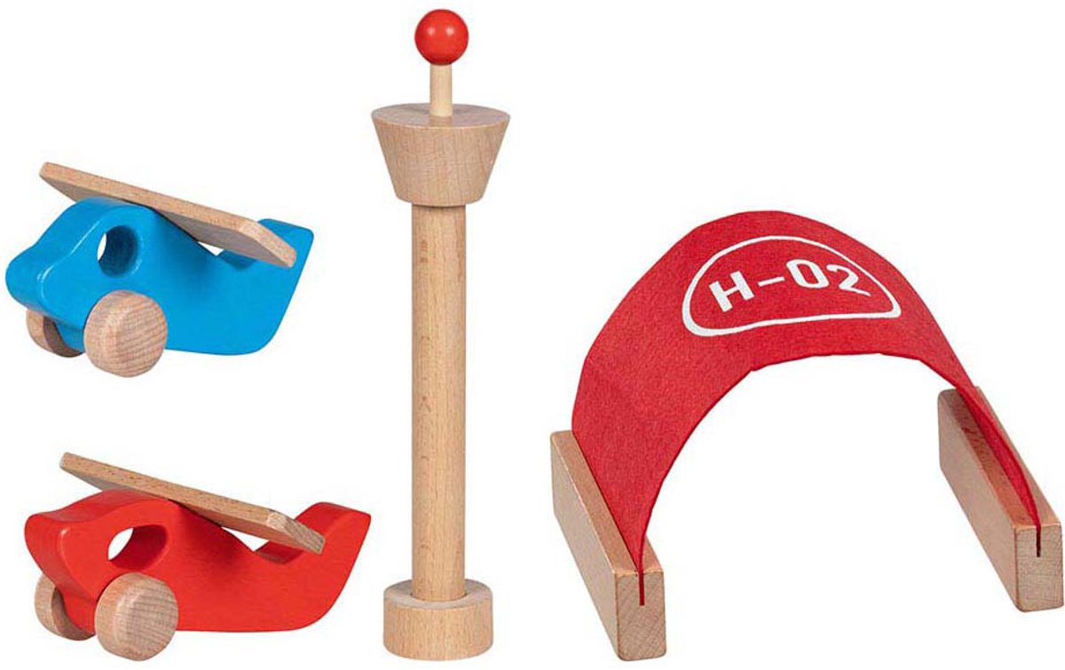 Goki Play Set Road Teile Flughafen mit Zubehör - 26dlg.