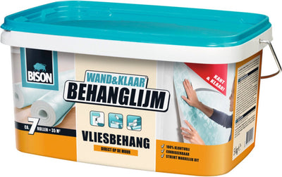Bison wall ready® Tapetenkleber Vliestapete Eimer 5 kg, gebrauchsfertig, leicht aufzutragen, korrigierbar, gute Haftung, für alle Tapetenarten mit Vliesträger