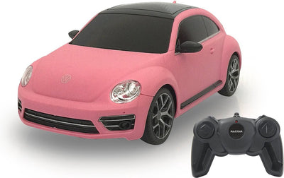 Rastar RC Beetle Volkswagen Pink, ferngesteuertes Auto, 2,4 GHz. Auto Maßstab 1:24 Arbeitsscheinwerfer 2,4 GHz | Spielzeuggeschenk für Kinder