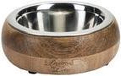 Entworfen von Lotte Mandira Futternapf – Futternapf für Hunde – Trinknapf für Hunde – Holz, Edelstahl – 350 ml