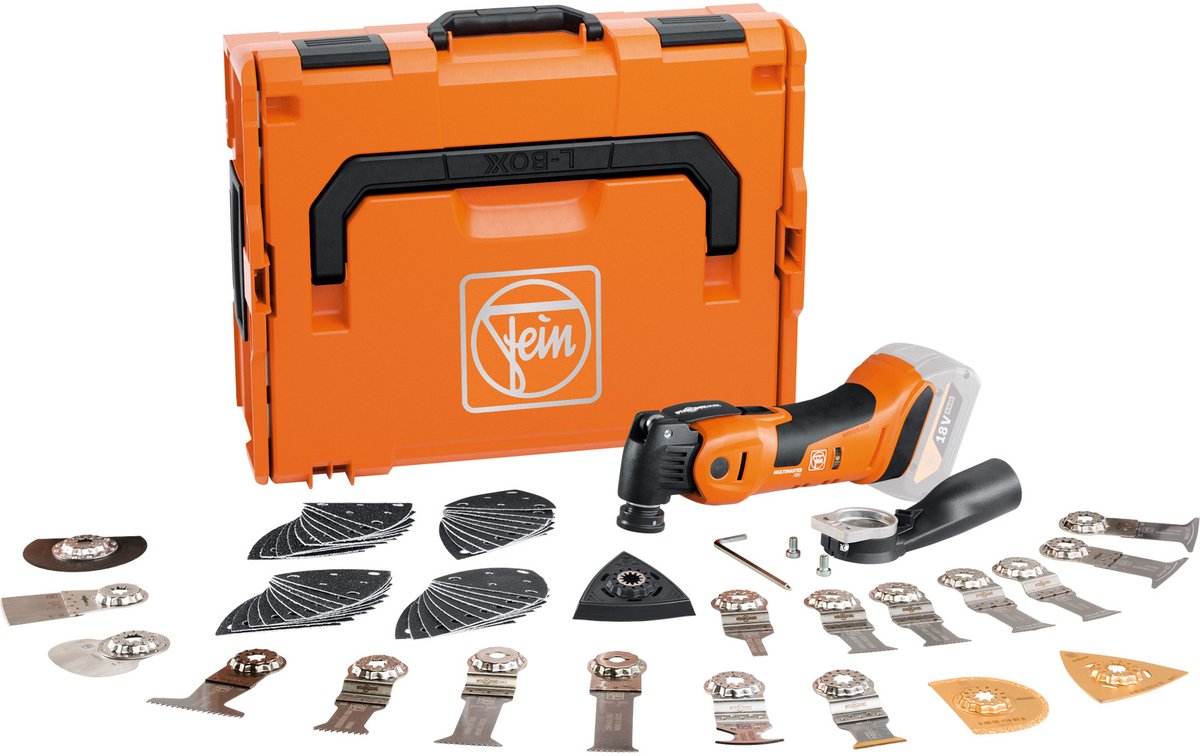 Fein Multimaster AMM 700 Max Top Akku-Multitool + Zubehör 18 V Ampshare Grundkörper in L-Boxx – 71293663000