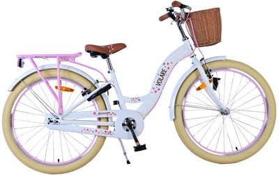 Volare Blossom Children's Bicycle - Mädchen - 24 Zoll - Weiß - Zwei Handbremsen