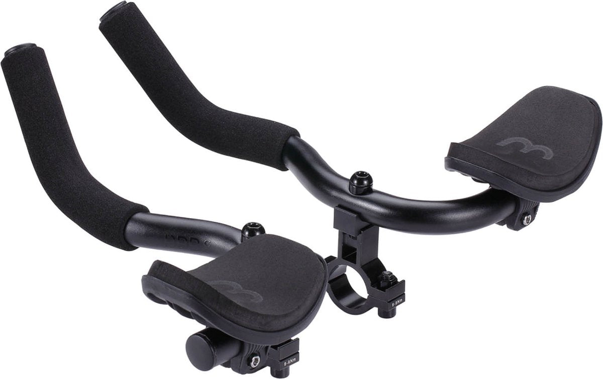 BBB Cycling Aerobar-Rennrad – verstellbarer Aluminium-Lenker – verstellbarer Aero-Lenker mit Armlehne – Zeitfahr-Lenker – Triathlon-Lenker – kompatibel mit 22,2, 25,4 oder 31,8 mm Fahrradlenker – Aerokomfort BHB-59