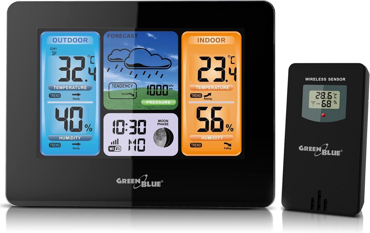 Greenblue GB522 Funk-Wetterstation, externer Sensor mit LCD-Bildschirm