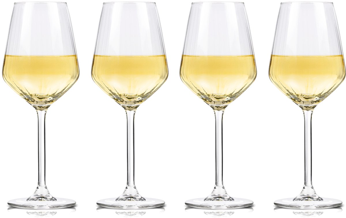 Alpina Weingläser Weißwein – 4 Stück Weißweingläser – Weinglas 38cl – Weinglas-Set – Gläser-Set für Abendessen – Weingläser – klares Glas