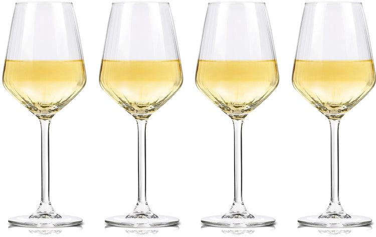 Alpina Weingläser Weißwein – 4 Stück Weißweingläser – Weinglas 38cl – Weinglas-Set – Gläser-Set für Abendessen – Weingläser – klares Glas