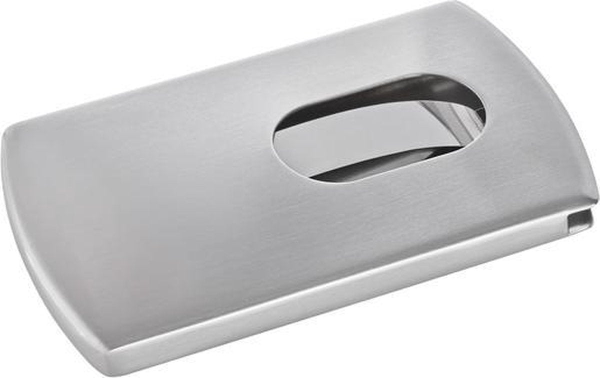 Sigel Visitenkartenhalter Snap – Edelstahl – für 12 Karten – Silber – Si-VZ120