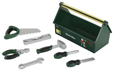 Klein Toys - Bosch Mini-Spielzeug-Werkzeugkoffer - inkl. Säge, Schraubendreher und mehr
