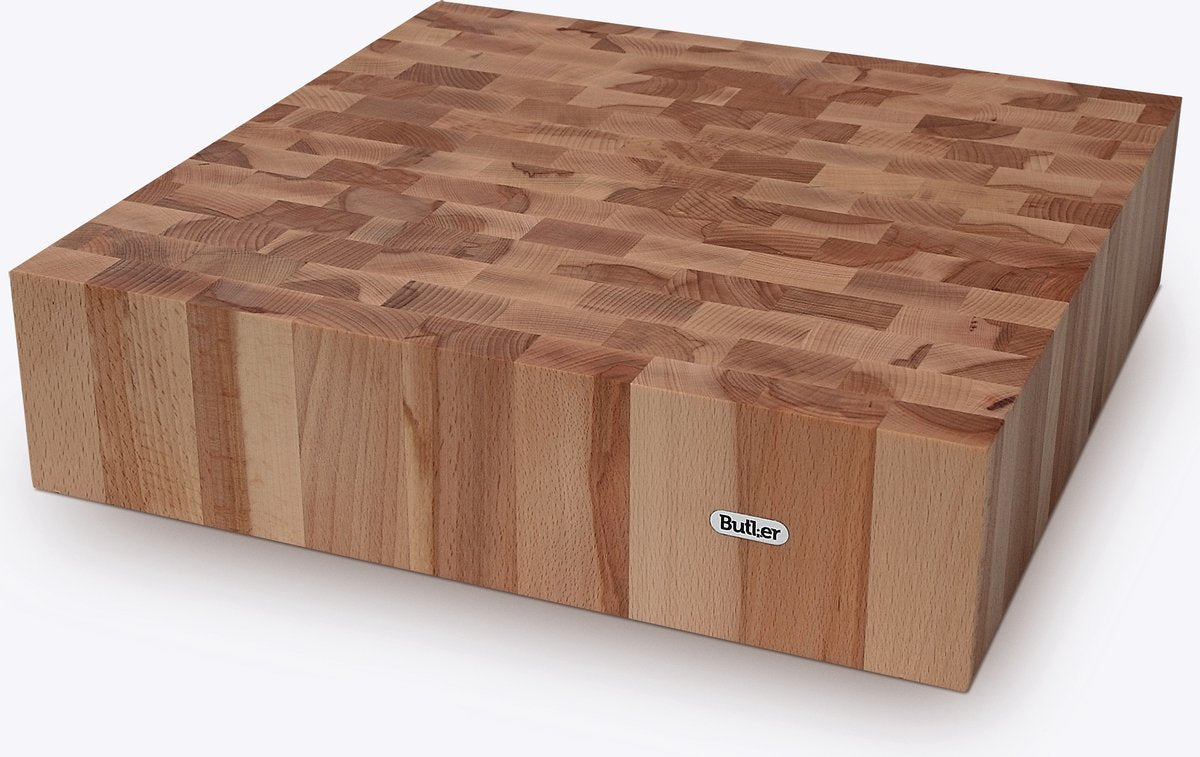Butler-Hackblock – Buchenholz – 40 x 40 x 10 cm