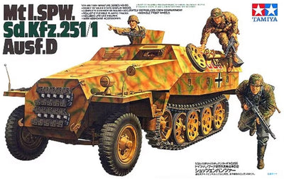 Tamiya Modellbausatz Militärfahrzeuge - 35195 mtl. spw sd.kfz.251 1 ausf.d Pkw aus Kunststoff – 1:35 – Modellbau