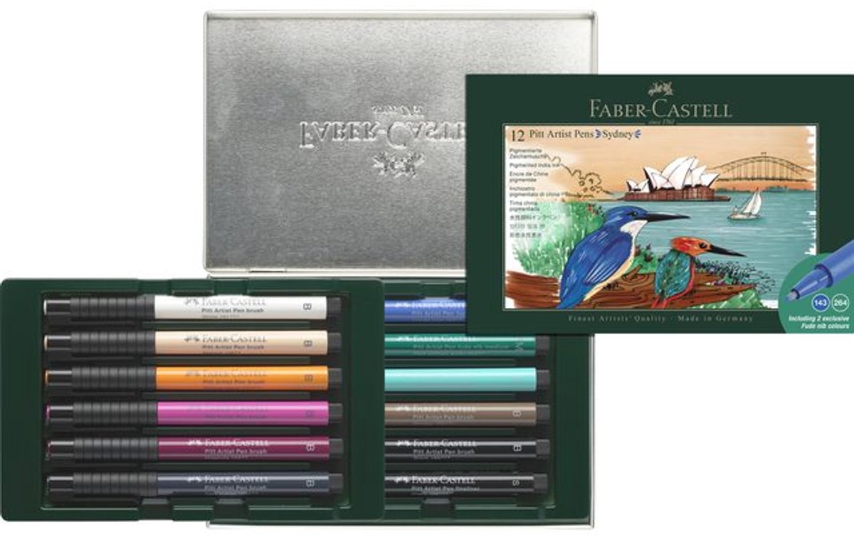 Faber-Castell Zeichenstift – Pitt Artist Pen Pinsel – Geschenkset 12-teilig – Sydney – FC-267138