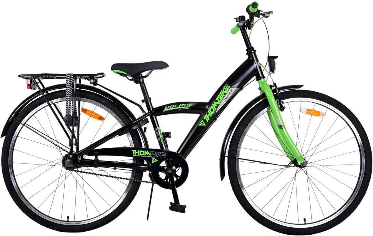 Volare Thombike Children's Bicycle - Jungen - 26 Zoll - Schwarzes Grün - 3 Zahnräder