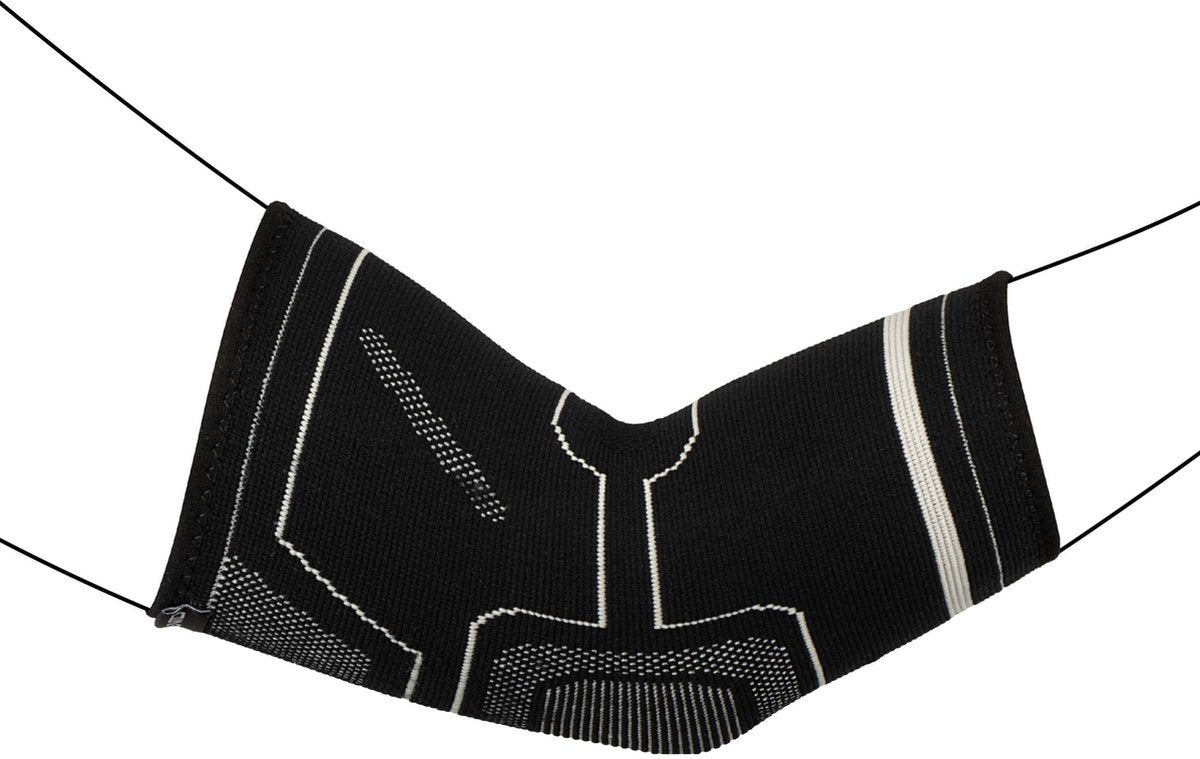 Avento Ellenbogen-Kompressionsbandage – schwarz silbergrau – S m