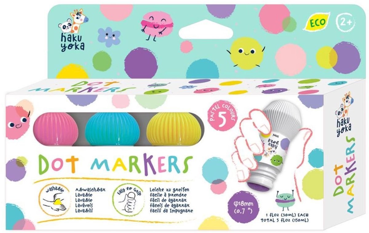 Haku Yoka Stifte Punktmarker-Set für Kinder – kreative Filzstifte