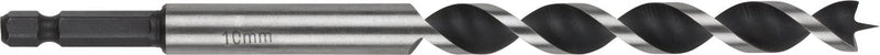 Wolfcraft – 10-mm-Schlangenbohrer für Holzbalken – 165 mm – Holzbohrer mit Sechskantschaft – Sechskant – 7133000