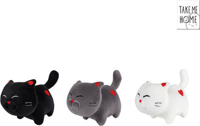Nimm mich mit nach Hause Plüsch-Kuschelkatze mit Herz – 16 cm