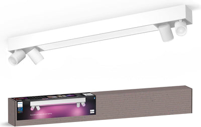 Philips Hue Centris Aufbaustrahler – weißes und farbiges Licht – 4 Spots – weiß – rechteckig