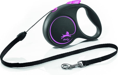 Flexi rollijn schwarzes design kordrosa pink
