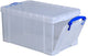 Wirklich nützliche Aufbewahrungsbox, 14 Liter, 395 x 255 x 210 mm, transparent, weiß