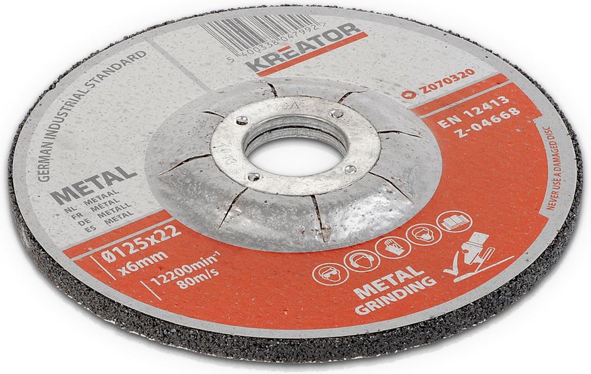 Kreator krt070320 Schleifscheibe – 3 Stück – Metall – ø125 – 6 mm